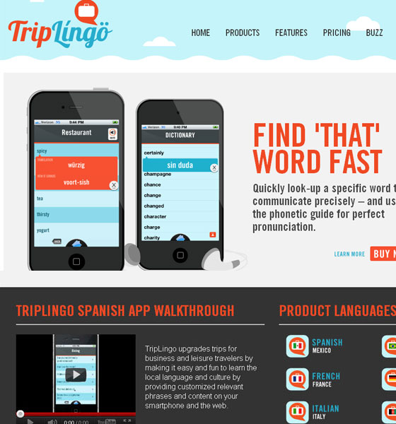 TripLingo website, third version. As the product and business matured, the company kept changing how it explained itself.